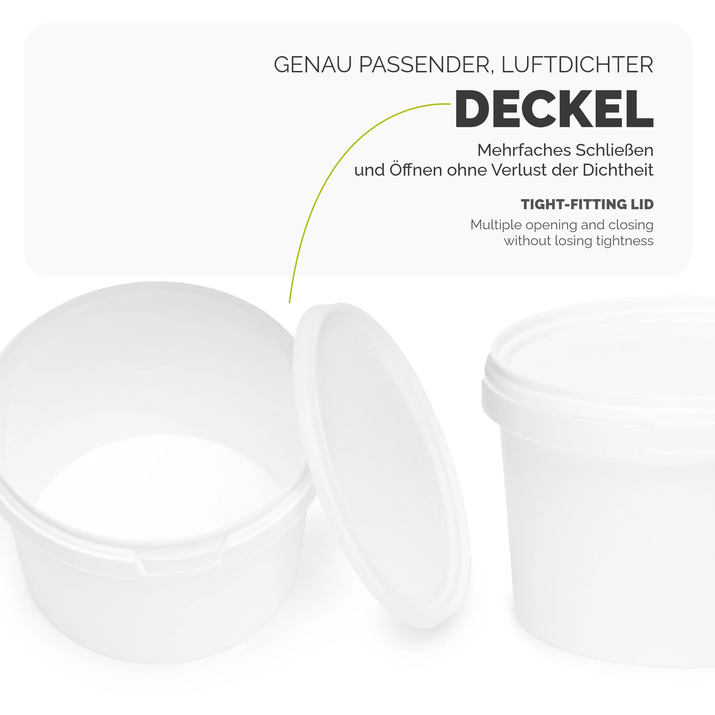 GARRONDA Putzeimer mit Deckel – Weiß, Modell GD-0071 (0,5 l)